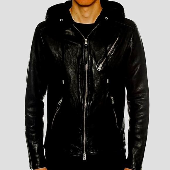 All Saints Other - NWT All Saints Harwood Leather Jacket Men's Medium
